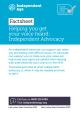 front cover of factsheet about independent advocacy